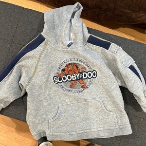 Warner Bros. Scooby-Doo Light Gray & Navy Hooded Kids Sweatshirt 3T, fits 2T